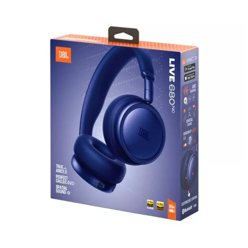 JBL Live 680NC Auscultadores sem fios on-ear com cancelamento de ruído adaptativo
