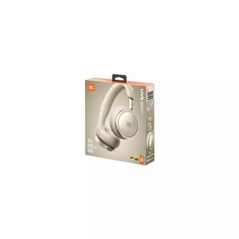 JBL Live 680NC Auscultadores sem fios on-ear com cancelamento de ruído adaptativo, areia