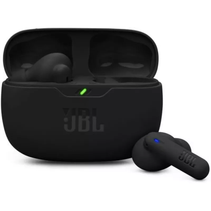 Auscultadores Bluetooth True Wireless in-ear JBL Vibe Beam 2 com graves profundos, resistência à água IP54, 32 horas de autonomia e microfones duplos - preto