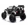 JC666 Carro de polícia elétrico para criança com luzes LED, MP3 e comando branco