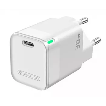 Jellico C43 Carregador Rápido Adaptativo Inteligente PD 30W QC 3.0 Mini com 1x USB-C (5-20V) Branco