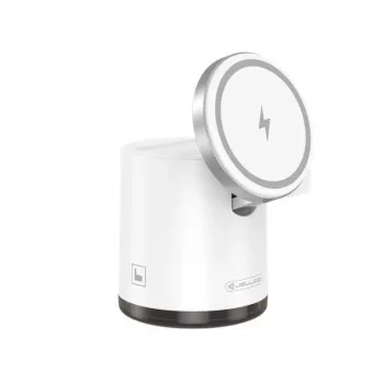Carregador sem fios 4em1 Jellico W22 MagSafe 15W iPhone + 3W Apple Watch + AirPods + lâmpada LED branco
