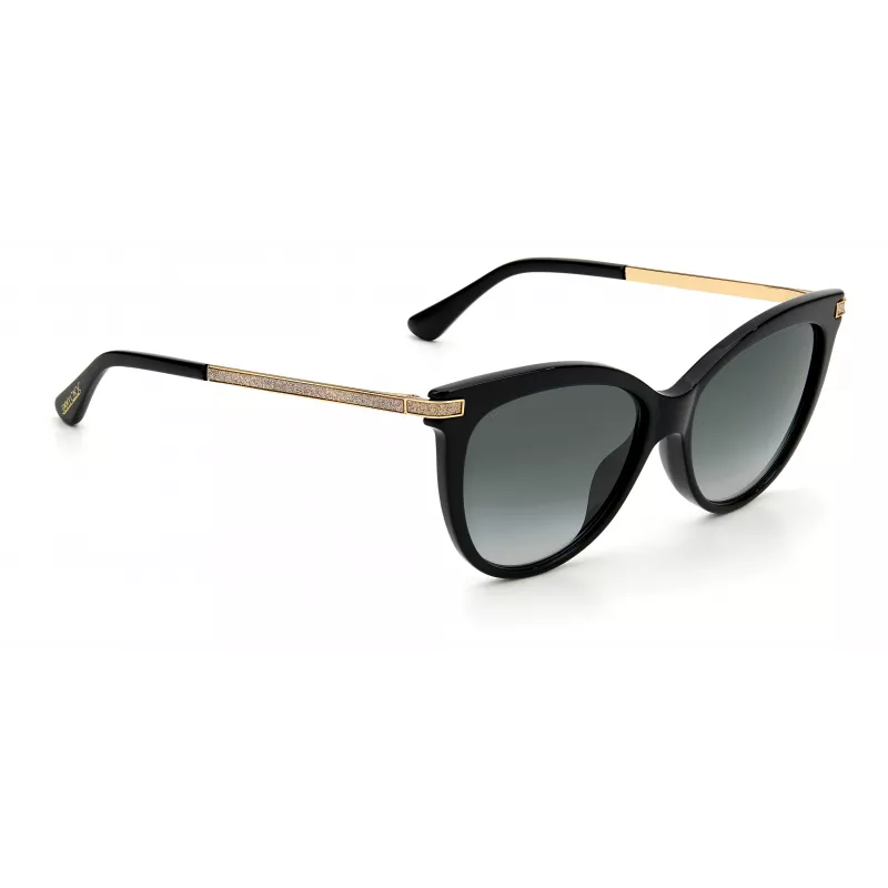 Óculos de sol JIMMY CHOO AXELLEGS8079O para mulher em forma de borboleta/olho de gato - armação preta, lentes degradê cinzentas 56/16/145 mm