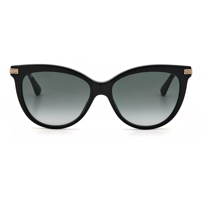 Óculos de sol JIMMY CHOO AXELLEGS8079O para mulher em forma de borboleta/olho de gato - armação preta, lentes degradê cinzentas 56/16/145 mm