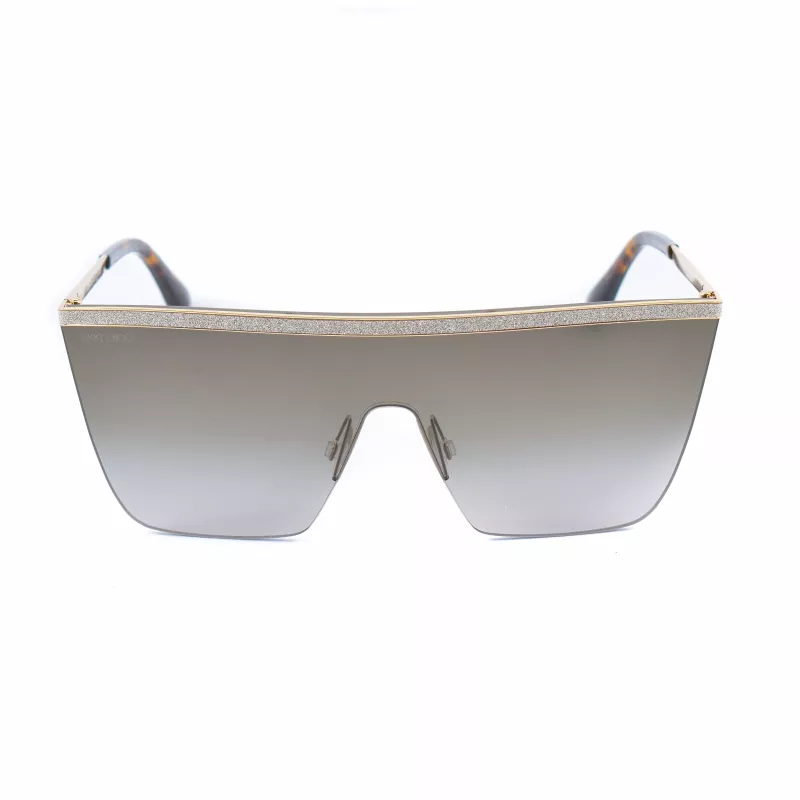 Óculos de sol de mulher Jimmy Choo Leah/S 06JHA armação borboleta em metal dourado lentes castanho degradê 57mm