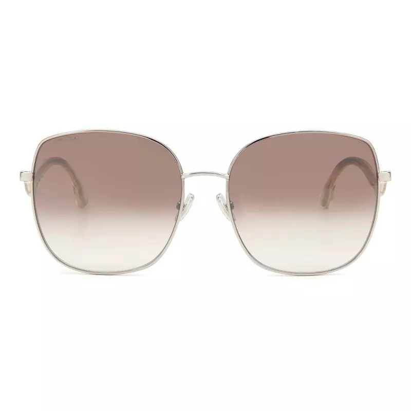 Óculos de sol de mulher JIMMY CHOO Mamie-S 3YG borboleta armação de metal dourado lentes castanhas degradê 60/17/145 mm