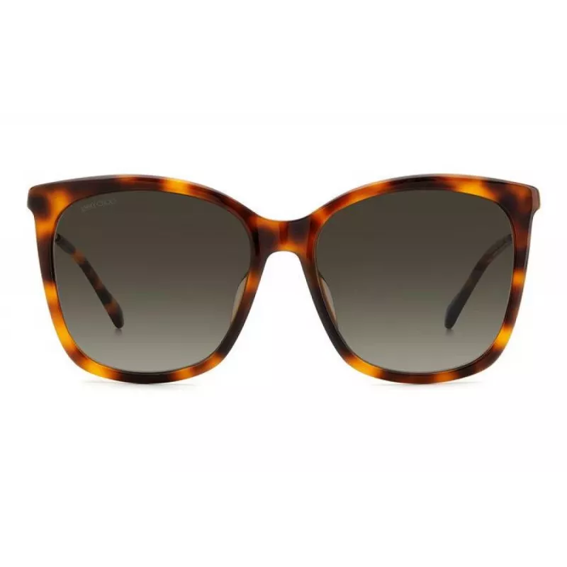 Óculos de sol JIMMY CHOO NEREA NEREAGS05LHA de mulher em forma de olho de gato acetato preto cinzento 55/20/144 mm