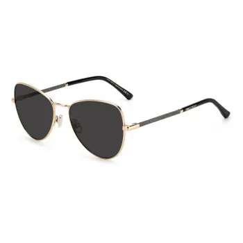 Óculos de sol JIMMY CHOO CAROLS2M2IR para mulher em forma de olho de gato - armação de acetato preta, lentes degradê cinzentas 56/18/140 mm