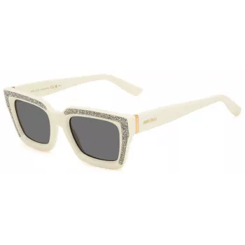 Óculos de sol de mulher JIMMY CHOO MEGS/S - armação de acetato Havana, lentes castanhas degradê, 51 mm