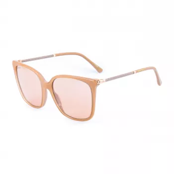 Jimmy Choo Óculos de sol de mulher Scilla F/S WM2S - armação de acetato preta em design borboleta/cat-eye com lentes cinzentas degradê - 52/15/140 mm