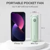 JISULIFE ventoinha de mão 8 Plus 5000mAh USB-C ventoinha portátil recarregável com powerbank e ecrã LED - verde