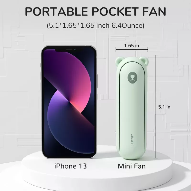 JISULIFE ventoinha de mão 8 Plus 5000mAh USB-C ventoinha portátil recarregável com powerbank e ecrã LED - verde