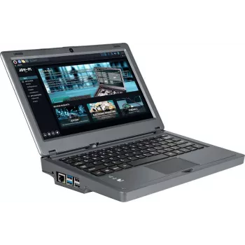 Joy-it JP-Notebook-Pi5 kit de caixa para notebook Raspberry Pi 5 com ecrã tátil IPS de 7 polegadas, teclado QWERTY, bateria de 6000mAh, ventoinha, bolsa de armazenamento e fonte de alimentação USB-C de 45W - preto