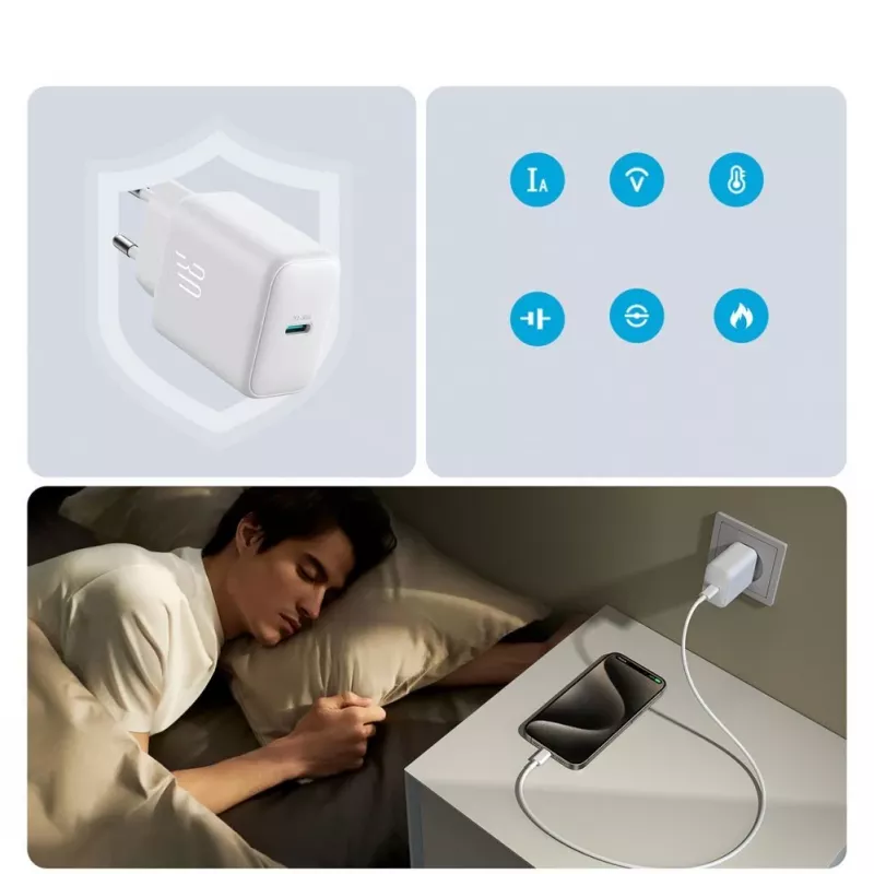 Power bank JOYROOM 10000mAh 22,5W USB-C com cabo integrado