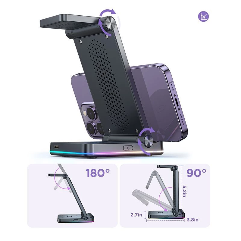 Suporte de carregamento sem fios 3 em 1 Joyroom para iPhone, Apple Watch, AirPods - carregamento rápido de 15W, preto (JR-WQN01)
