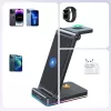 Suporte de carregamento sem fios 3 em 1 Joyroom para iPhone, Apple Watch, AirPods - carregamento rápido de 15W, preto (JR-WQN01)