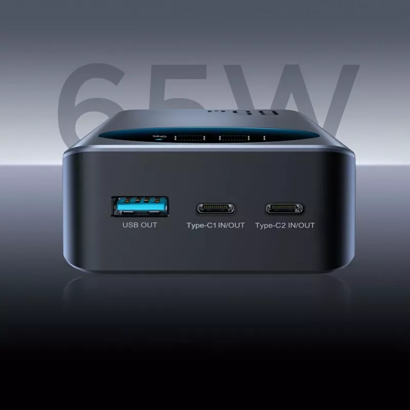 JOYROOM power bank 30000mAh 65W com ecrã digital (JR-PBF05) - preto