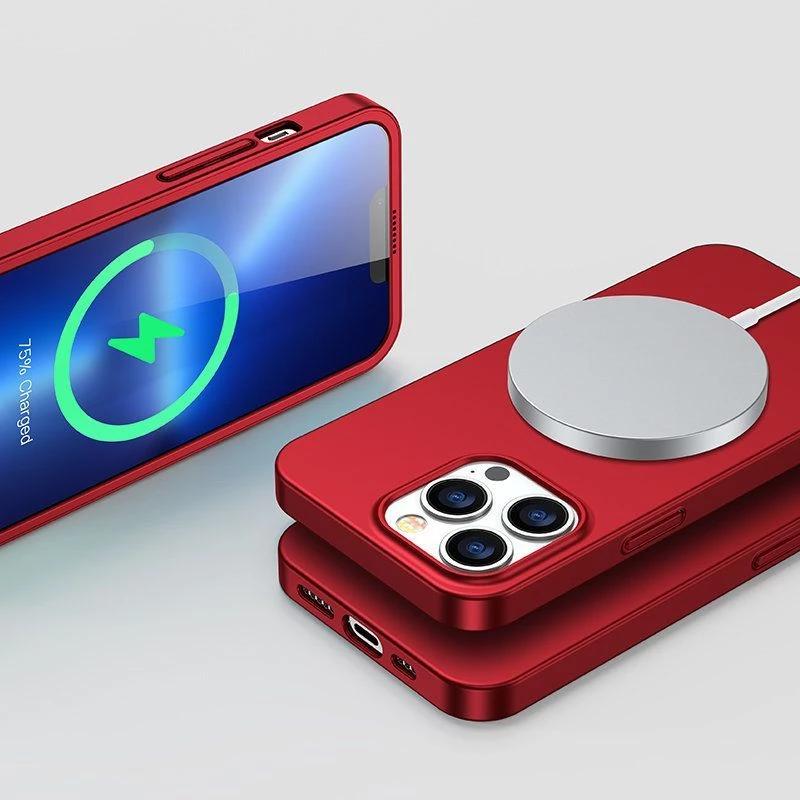 Capa integral Joyroom 360 frente e verso para iPhone 13 Pro Max + película protetora de vidro temperado vermelha (JR-BP928 vermelho)