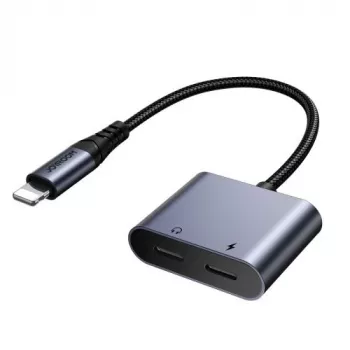Adaptador DAC Joyroom 2-em-1 Lightning para Lightning/Lightning, 60W, 0,12m, preto (JR-SY-L02)