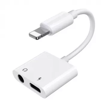 Adaptador Joyroom Lightning para Lightning/3.5mm mini-jack, 0,12 m, Branco (S-Y104)