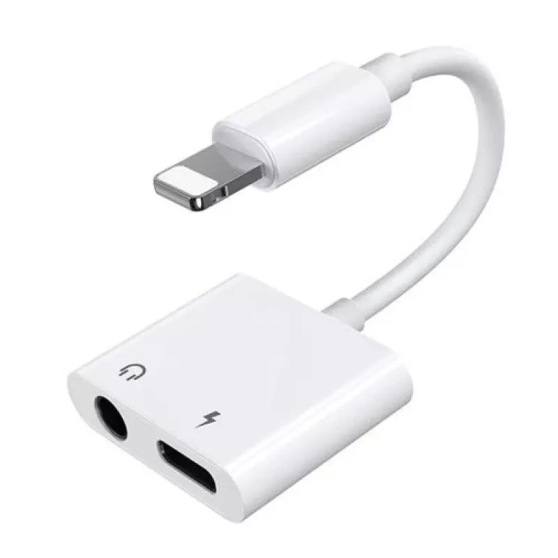 Adaptador Joyroom Lightning para Lightning/3.5mm mini-jack, 0,12 m, Branco (S-Y104)