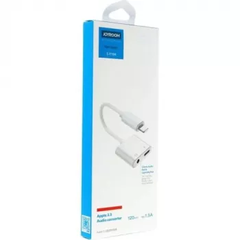 Adaptador Joyroom Lightning para Lightning/3.5mm mini-jack, 0,12 m, Branco (S-Y104)