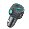 Joyroom carregador de automóvel U+C, QC 3.0, PD, 60W, RGB, preto (JR-CCN01)
