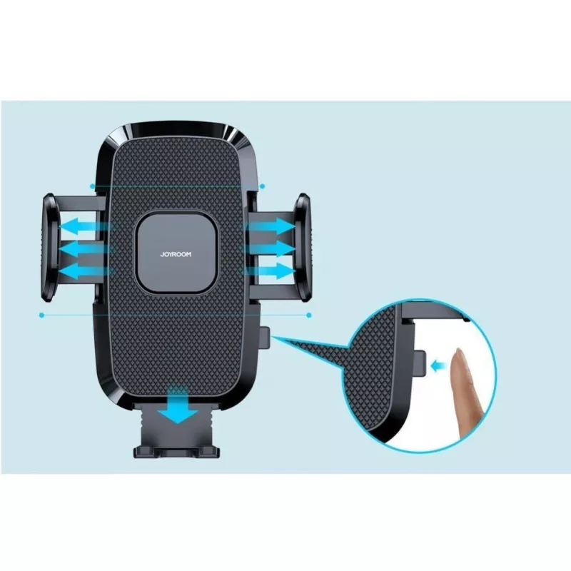 Suporte de telemóvel Joyroom com braço flexível para painel e para-brisas preto