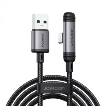 Cabo USB-A para USB-C de 90 graus Joyroom EnjoyX Series A56, 3A, 480 Mbps, 1,2 m, preto (S-A56)