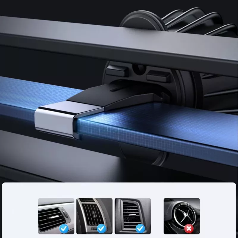 Joyroom suporte magnético para automóvel com carregador sem fios 15W para ventilação preto (JR-ZS240 Pro)