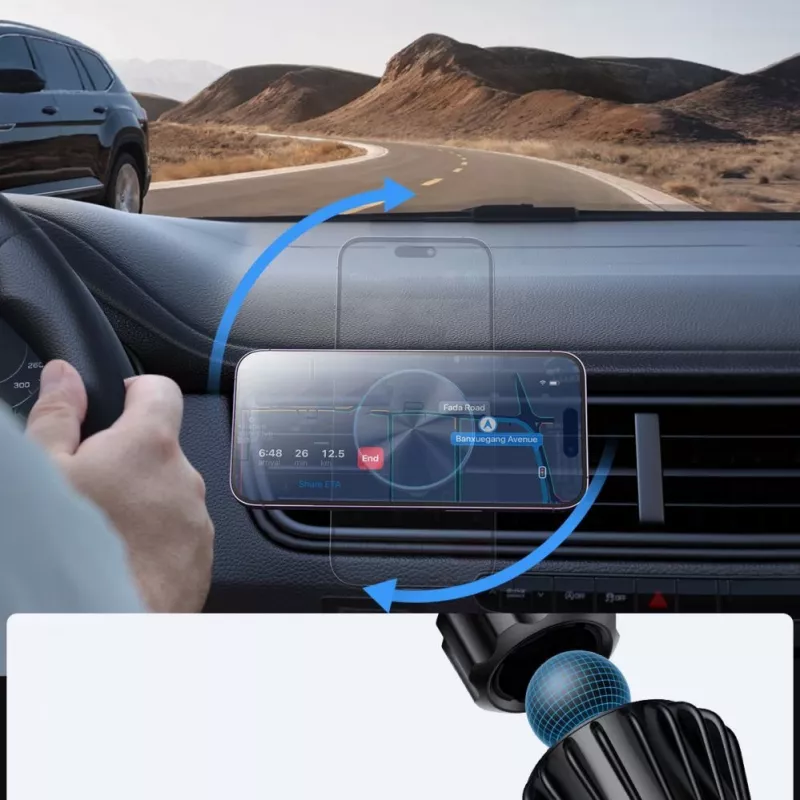 Joyroom suporte magnético para automóvel com carregador sem fios 15W para ventilação preto (JR-ZS240 Pro)
