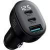 Carregador de automóvel Joyroom JR-CCD04 30W 2x USB-C USB-A com ecrã digital - preto