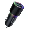 JOYROOM JR-CL10 Carregador de automóvel 2x USB 24W Retroiluminação LED Preto