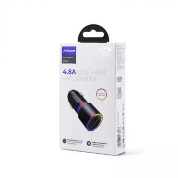 JOYROOM JR-CL10 Carregador de automóvel 2x USB 24W Retroiluminação LED Preto