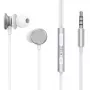 Joyroom Wired Series JR-EW03 Auriculares intra-auriculares com comando e microfone, ficha de 3,5 mm, prateado