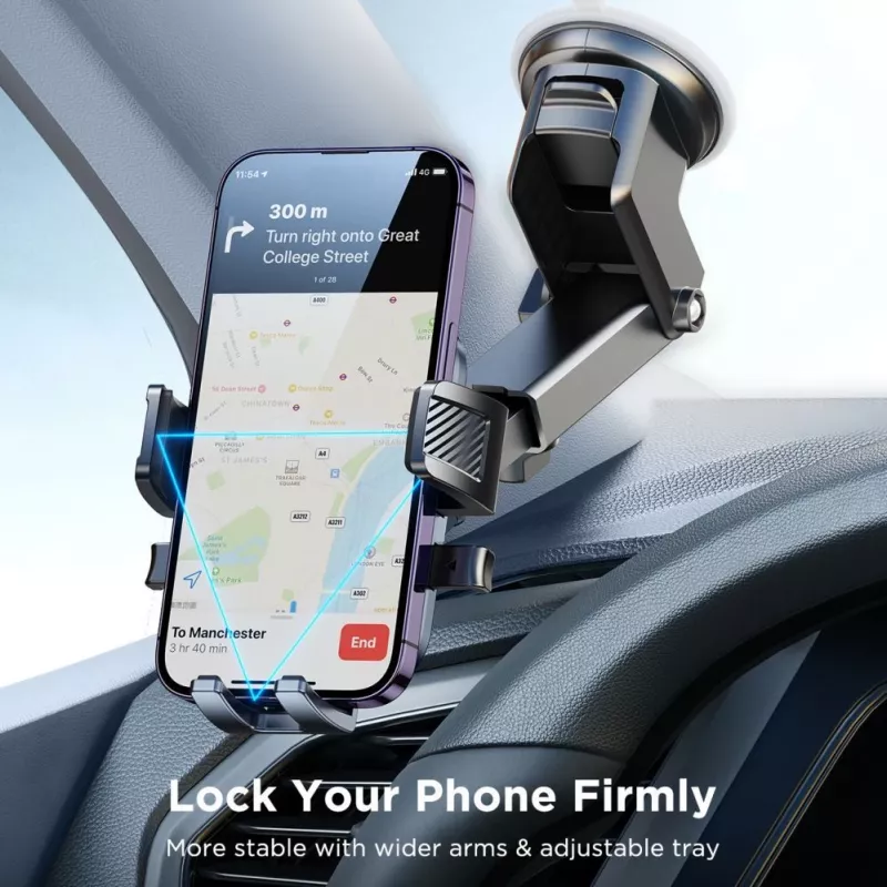 Suporte de telemóvel para carro Joyroom JR-OK6 - ventosa para painel e para-brisas - universal para smartphones de 4,7-7,2 polegadas - rotação 360° - preto