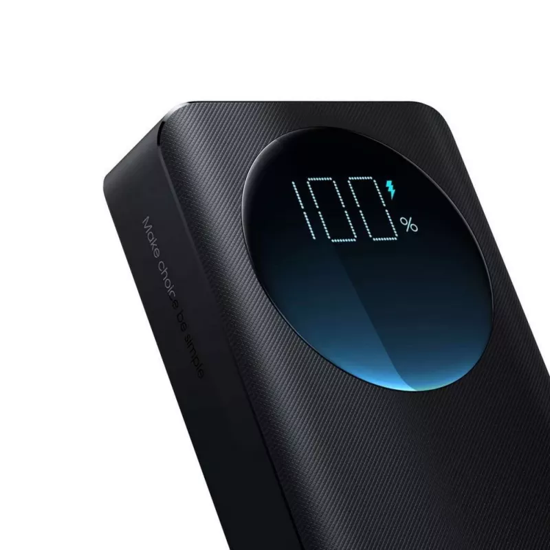 Power bank Joyroom JR-PBF02 20000mAh 30W PD QC preto com cabo USB-A para USB-C 0,25m
