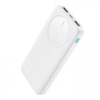 Joyroom Power Bank JR-PBF12 10000mAh 2.4A Dual USB-A USB-C branco