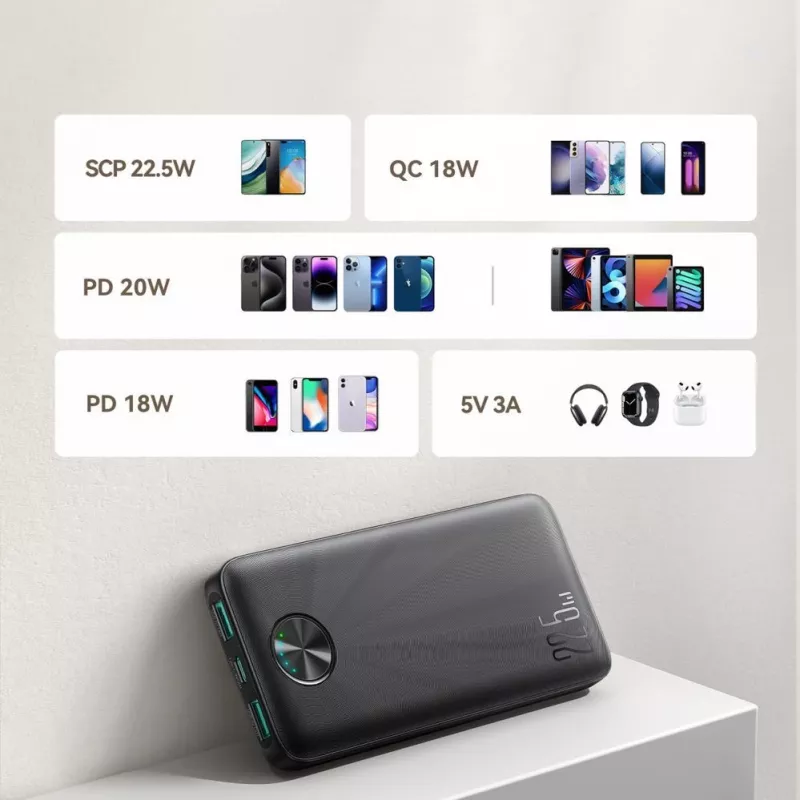 Joyroom JR-PBF15 Power Bank 10000mAh USB-C USB-A 22.5W Preto