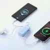 Powerbank Joyroom JR-PR2L 10000mAh 35W com ecrã digital, cabos USB-C e Lightning retráteis integrados (0,7m), azul