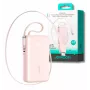 Joyroom JR-PR2L Power Bank 10000 mAh 35W com Visor Digital, Cabo Lanyard 2x Type-C Retrátil Integrado (0,7 m) Rosa