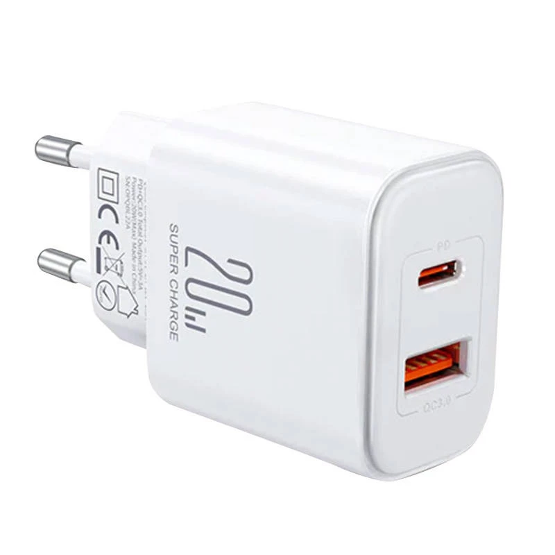 JOYROOM JR-TCF05 Flash carregador 20W USB-C PD com cabo USB-C para Lightning 1m branco