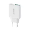 JOYROOM JR-TCF14-WHT Carregador de Parede USB de 2 Portas 20W PD 3.0 & QC 3.0 - Branco