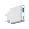 JOYROOM JR-TCF14-WHT Carregador de Parede USB de 2 Portas 20W PD 3.0 & QC 3.0 - Branco