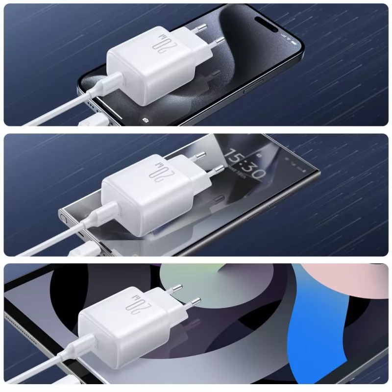 JOYROOM JR-TCF20 20W Fonte de alimentação USB-C com cabo USB-C para USB-C (1m)