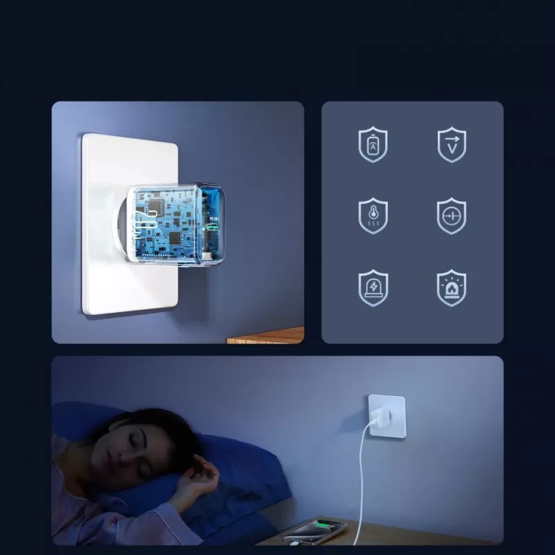 JOYROOM JR-TCF20 20W Fonte de alimentação USB-C com cabo USB-C para USB-C (1m)