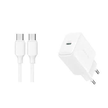 JOYROOM JR-TCF20 20W Fonte de alimentação USB-C com cabo USB-C para USB-C (1m)