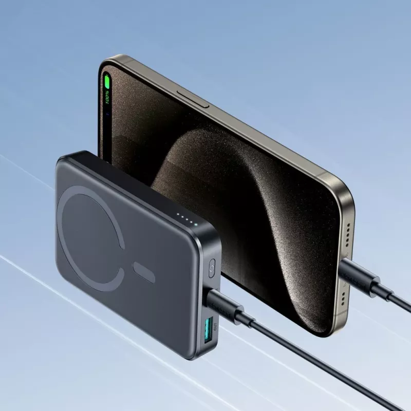 Powerbank MagSafe JOYROOM JR-W020 20W 10000mAh com Cabo USB-C para USB-C 0,25m - Preto