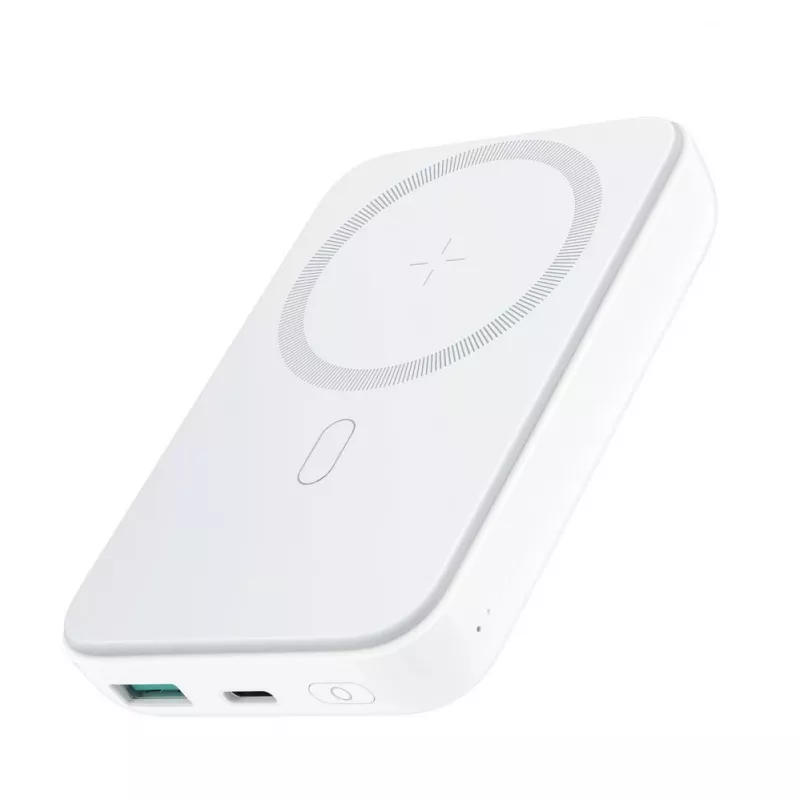 Powerbank sem fios magnética Joyroom JR-W020 20W Mini 10000mAh branca com cabo USB para Type-C 0,25m