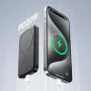 JOYROOM JR-W020 Mini Power Bank 5000mAh 20W USB-A USB-C Carregamento Sem Fios - Preto + Cabo USB-C